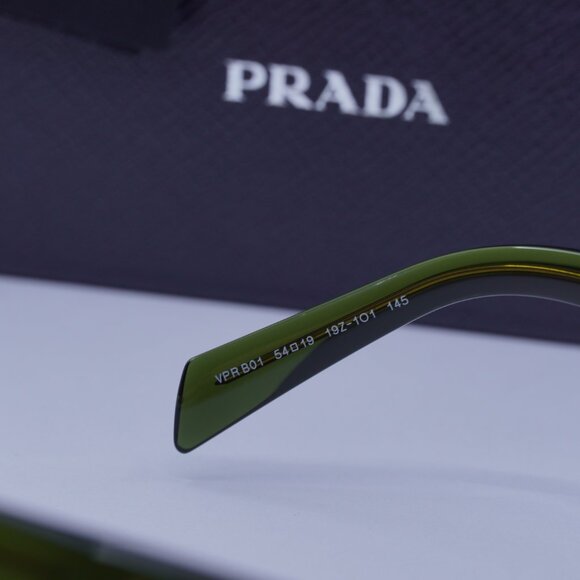 Prada PRB01V 19Z1O1 Cat Eye Eyeglasses - Transparent Bottle Green 54mm - Picture 7 of 9